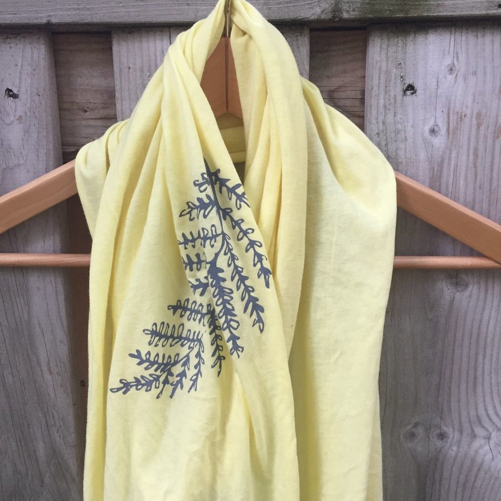 Etsy yellow lightweight stretchy leaf scarf
